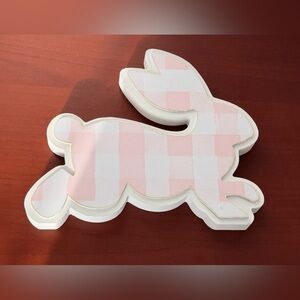 🔥Clearance-NWT Kirkland’s Pink Gingham Bunny Decor